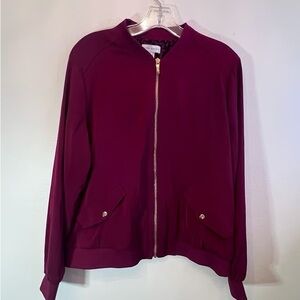 Women's Burgundy Bomber Jacket